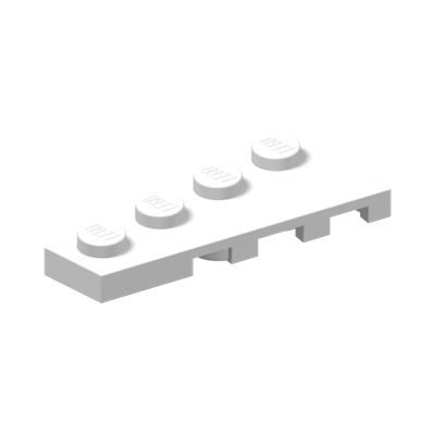 LEFT PLATE 2X4 W/ANGLE · LEGO 4161326 (réf. BrickLink 41770) · White (réf. BrickLink White)