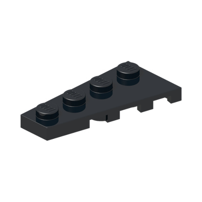 LEFT PLATE 2X4 W/ANGLE · Black (réf. BrickLink Black)