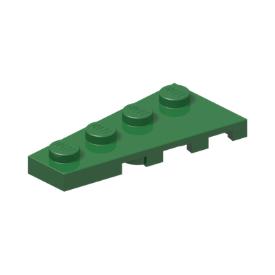LEFT PLATE 2X4 W/ANGLE · Dark Green (réf. BrickLink Green)