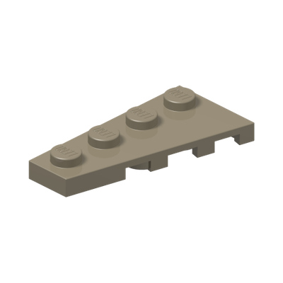 LEFT PLATE 2X4 W/ANGLE · Sand Yellow (réf. BrickLink Dark Tan)