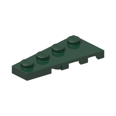 LEFT PLATE 2X4 W/ANGLE · Earth Green (réf. BrickLink Dark Green)