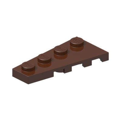 LEFT PLATE 2X4 W/ANGLE · Reddish Brown (réf. BrickLink Reddish Brown)
