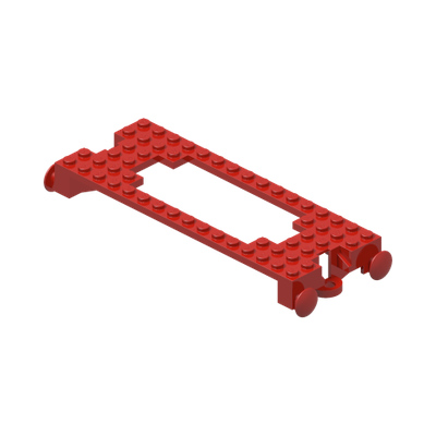 Train Base 6 x 16 Cutout · Réf. BrickLink 4178 · Couleur BrickLink : Red