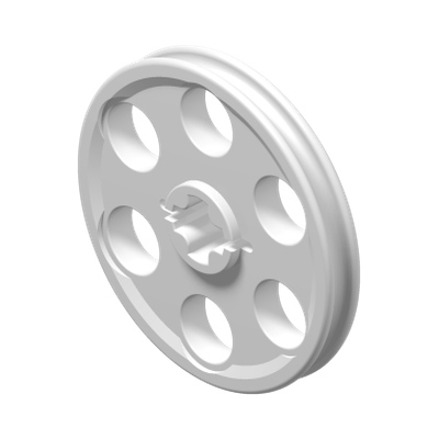 WEDGE-BELT WHEEL Ø24 · LEGO 6330136 (réf. BrickLink 4185) · White (réf. BrickLink White)