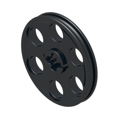 WEDGE-BELT WHEEL Ø24 · Black (réf. BrickLink Black)