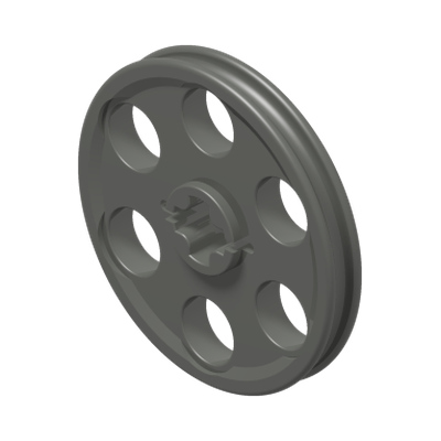 WEDGE-BELT WHEEL Ø24 · Dark Stone Grey (réf. BrickLink Dark Bluish Gray)