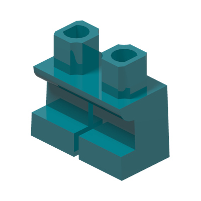MINI LEG · Bright Bluish Green (réf. BrickLink Dark Turquoise)