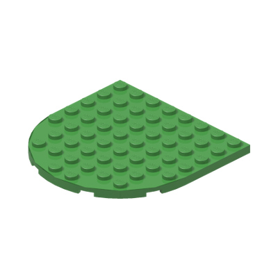 PLATE 8X8, 1/2 CIRCLE · Bright Green (réf. BrickLink Bright Green)