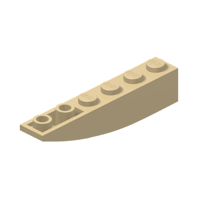 Slope, Curved, Inverted 6 x 1 · Couleur BrickLink : Tan