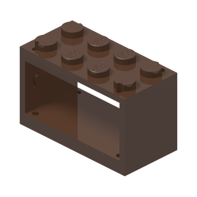 String Reel 2 x 4 x 2 Holder · Réf. BrickLink 4209 · Couleur BrickLink : Brown