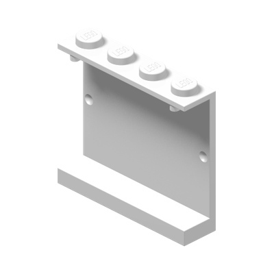 Panel 1 x 4 x 3 - Solid Studs · LEGO 4105202 (réf. BrickLink 4215a) · Couleur BrickLink : White