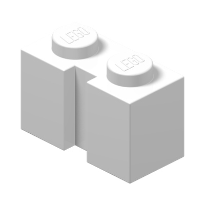 BRICK 1X2 W. GROOVE · LEGO 4264360 (réf. BrickLink 4216) · White (réf. BrickLink White)