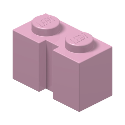 BRICK 1X2 W. GROOVE · Light Purple (réf. BrickLink Bright Pink)