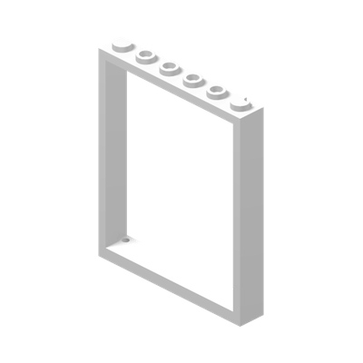 FRAME 1X6X6 · LEGO 6256127 (réf. BrickLink 42205) · White (réf. BrickLink White)