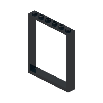FRAME 1X6X6 · Black (réf. BrickLink Black)