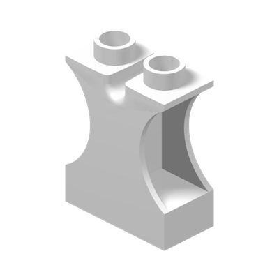 Duplo, Brick 1 x 2 x 2 with Side Cutouts and Channel in Top · LEGO 6059083 (réf. BrickLink 42234) · Couleur BrickLink : White