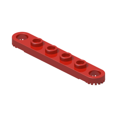 Technic, Plate 1 x 6 with Toothed Ends · LEGO 4189283 (réf. BrickLink 4262) · Couleur BrickLink : Red
