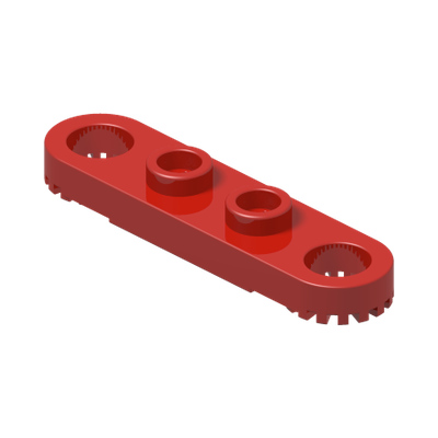 Technic, Plate 1 x 4 with Toothed Ends · LEGO 426371 (réf. BrickLink 4263) · Couleur BrickLink : Red