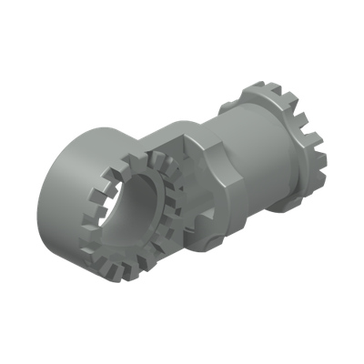 Technic, Axle and Pin Connector Toggle Joint Toothed - Without Slots · Réf. BrickLink 4273a · Couleur BrickLink : Light Gray