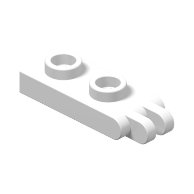 Hinge Plate 1 x 2 with 2 Fingers on End - Hollow Studs · LEGO 427601 (réf. BrickLink 4276b) · Couleur BrickLink : White