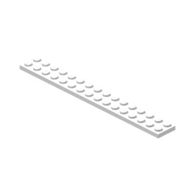 PLATE 2X16 · LEGO 4119227 (réf. BrickLink 4282) · White (réf. BrickLink White)