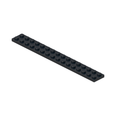 PLATE 2X16 · Black (réf. BrickLink Black)