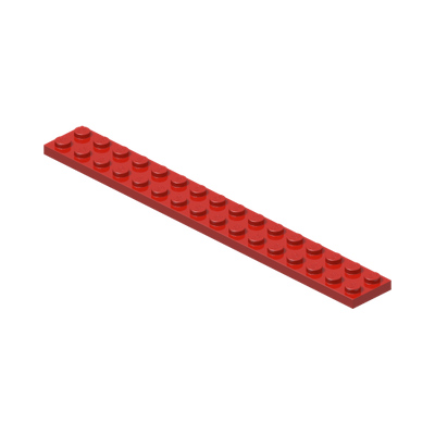 PLATE 2X16 · Bright Red (réf. BrickLink Red)