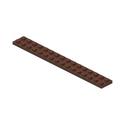 Plate 2 x 16 · Couleur BrickLink : Reddish Brown