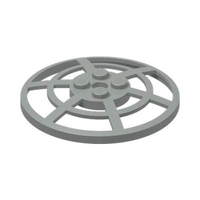 Dish 6 x 6 Inverted (Radar) Webbed - Type 1 (underside attachable at any position) · Réf. BrickLink 4285a · Couleur BrickLink : Light Gray