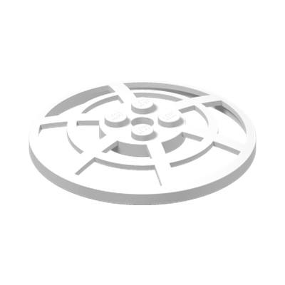 Dish 6 x 6 Inverted (Radar) Webbed - Type 2 (Underside Attachment Positions at 90 degrees) · LEGO 428501 (réf. BrickLink 4285b) · Couleur BrickLink : White