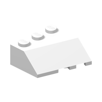 LEFT ROOF TILE 3X3, DEG. 45/18/45 · LEGO 6254601 (réf. BrickLink 42862) · White (réf. BrickLink White)