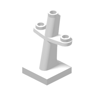 LANTERN MAST 2X2X3 · LEGO 6108866 (réf. BrickLink 4289) · White (réf. BrickLink White)