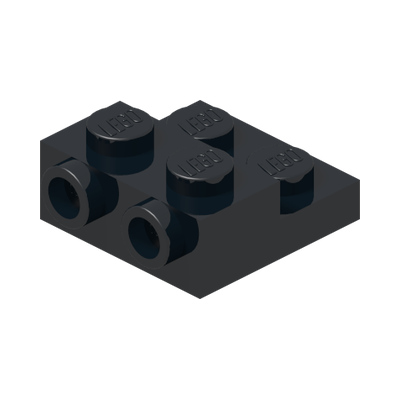 PLATE 2X2X2/3 W/ 2. HOR. KNOB · Black (réf. BrickLink Black)
