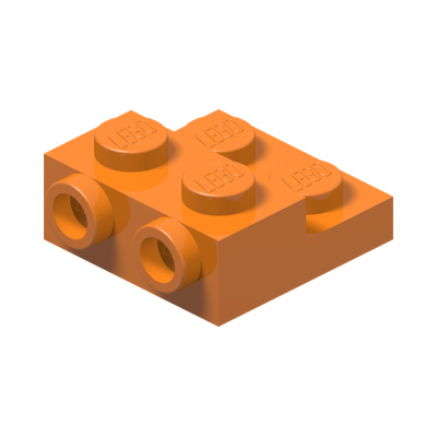 PLATE 2X2X2/3 W/ 2. HOR. KNOB · Bright Orange (réf. BrickLink Orange)
