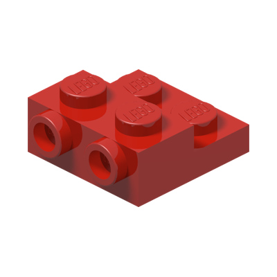 PLATE 2X2X2/3 W/ 2. HOR. KNOB · Bright Red (réf. BrickLink Red)