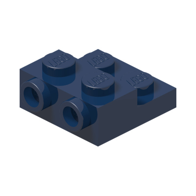 PLATE 2X2X2/3 W/ 2. HOR. KNOB · Earth Blue (réf. BrickLink Dark Blue)