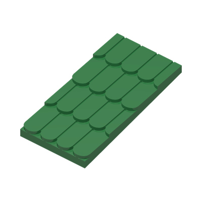Fabuland Roof Slope without Chimney Hole · Réf. BrickLink 4323 · Dark Green (réf. BrickLink Green)