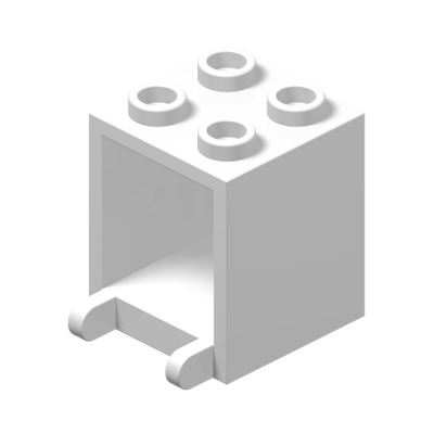 MAILBOX, CASING 2X2X2 · LEGO 434501 (réf. BrickLink 4345) · White (réf. BrickLink White)