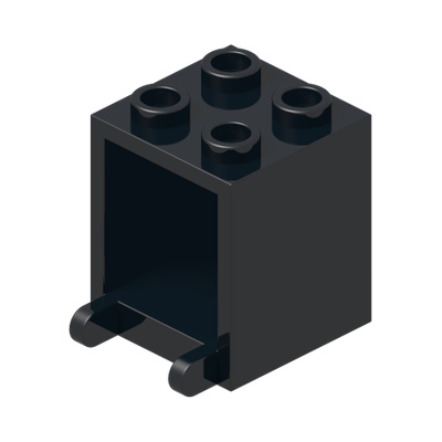 MAILBOX, CASING 2X2X2 · Black (réf. BrickLink Black)