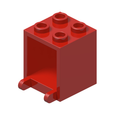 MAILBOX, CASING 2X2X2 · Bright Red (réf. BrickLink Red)