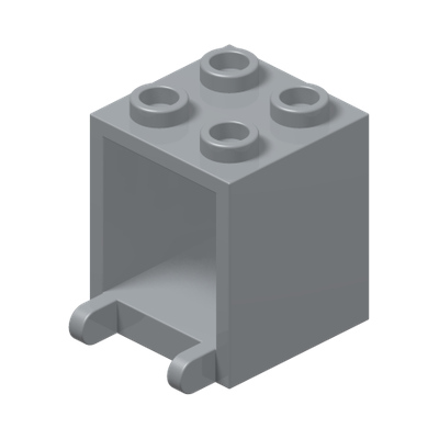 MAILBOX, CASING 2X2X2 · Medium Stone Grey (réf. BrickLink Light Bluish Gray)