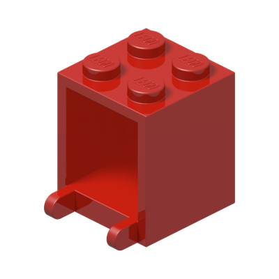 Container, Box 2 x 2 x 2 - Solid Studs · Réf. BrickLink 4345a · Couleur BrickLink : Red