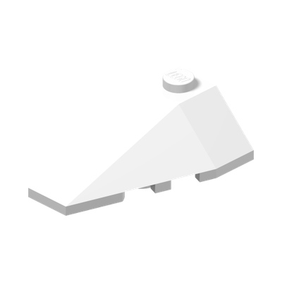 LEFT ROOF TILE 2X4 W/ANGLE · LEGO 6106685 (réf. BrickLink 43710) · White (réf. BrickLink White)