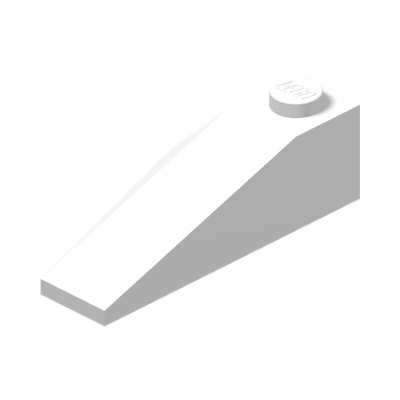 RIGHT ROOF TILE 2X4 W/ANGLE · LEGO 6106683 (réf. BrickLink 43711) · White (réf. BrickLink White)