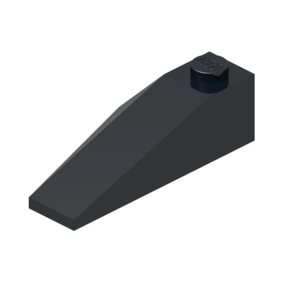 RIGHT ROOF TILE 2X4 W/ANGLE · Black (réf. BrickLink Black)