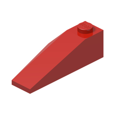 RIGHT ROOF TILE 2X4 W/ANGLE · Bright Red (réf. BrickLink Red)