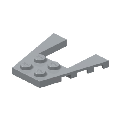 PLATE 4X4 W/ANGLE · Medium Stone Grey (réf. BrickLink Light Bluish Gray)