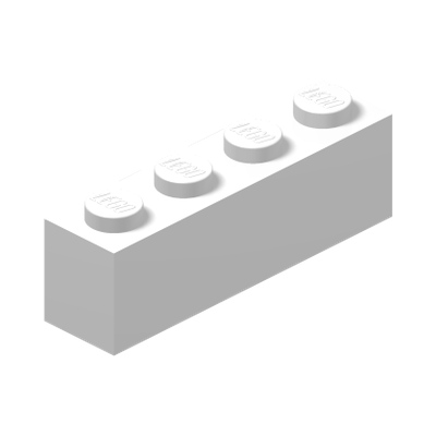 RIGHT BRICK 2X4 W/BOW/ANGLE · LEGO 4179872 (réf. BrickLink 43720) · White (réf. BrickLink White)