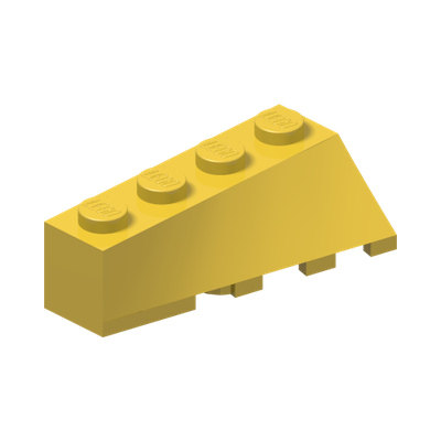 Wedge 4 x 2 Sloped Left · Réf. BrickLink 43721 · Couleur BrickLink : Yellow