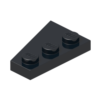 RIGHT PLATE 2X3 W/ANGLE · Black (réf. BrickLink Black)